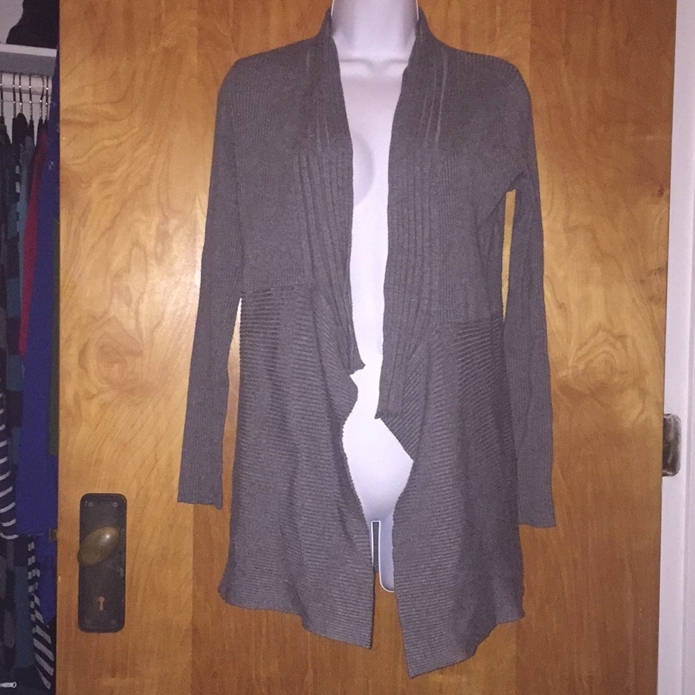 Contemporaine Gray Waterfall Cardigan Size SP